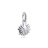 Sterling Silver Garden Purple Daisy Dangle Charm for Bracelets