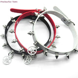 Gothic Spike Choker Collar Harness Necklace Punk Leather Chocker