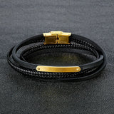 Hand-Woven Bangles Men's Leather Bracelet