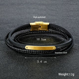 Hand-Woven Bangles Men's Leather Bracelet