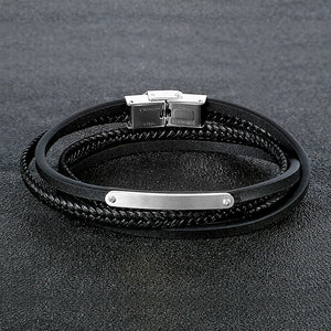 Hand-Woven Bangles Men's Leather Bracelet