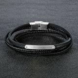 Hand-Woven Bangles Men's Leather Bracelet