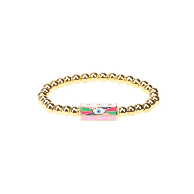 Colorful Evil Eye Prayer Box Bracelet Gift for Women