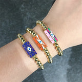 Colorful Evil Eye Prayer Box Bracelet Gift for Women