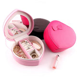 Heart Shape Jewelry Box Portable Travel Women Jewel Organizer Case