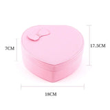 Heart Shape Jewelry Box Portable Travel Women Jewel Organizer Case