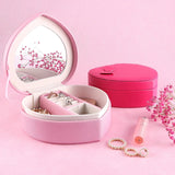 Heart Shape Jewelry Box Portable Travel Women Jewel Organizer Case