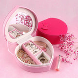 Heart Shape Jewelry Box Portable Travel Women Jewel Organizer Case