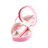 Heart Shape Jewelry Box Portable Travel Women Jewel Organizer Case