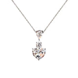 3ct Moissanite Heart Pendant 925 Sterling Silver Necklace