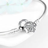 925 Silver Rose Zircon Heart Bracelet Snake Bone Chain Jewelry