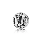 S925 Sterling Silver 26 Letter Charm DIY Jewelry for Women