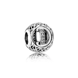 S925 Sterling Silver 26 Letter Charm DIY Jewelry for Women