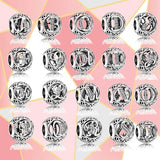 S925 Sterling Silver 26 Letter Charm DIY Jewelry for Women