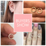 925 Silver Crystal Zircon Stud Earrings Bridal Wedding Jewelry