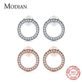 925 Silver Crystal Zircon Stud Earrings Bridal Wedding Jewelry
