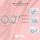 925 Silver Crystal Zircon Stud Earrings Bridal Wedding Jewelry