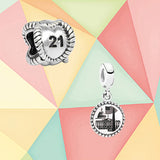 Classic S925 Silver Washington 21st Birthday Charm Bracelet Accessory