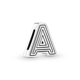 Charming S925 Sterling Silver 26-Letter DIY Pendant Jewelry
