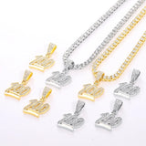 Hip Hop Charm Pendants Rock Iced Out Bling Chains Stainless Steel Necklace