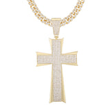Hip Hop Large Cross Pendant Neck Chain Crystal Necklace for Men
