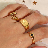 Hiphop Stainless Steel Gesture Rings Creative Jewelry Party Ring