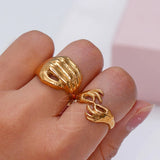 Hiphop Stainless Steel Gesture Rings Creative Jewelry Party Ring
