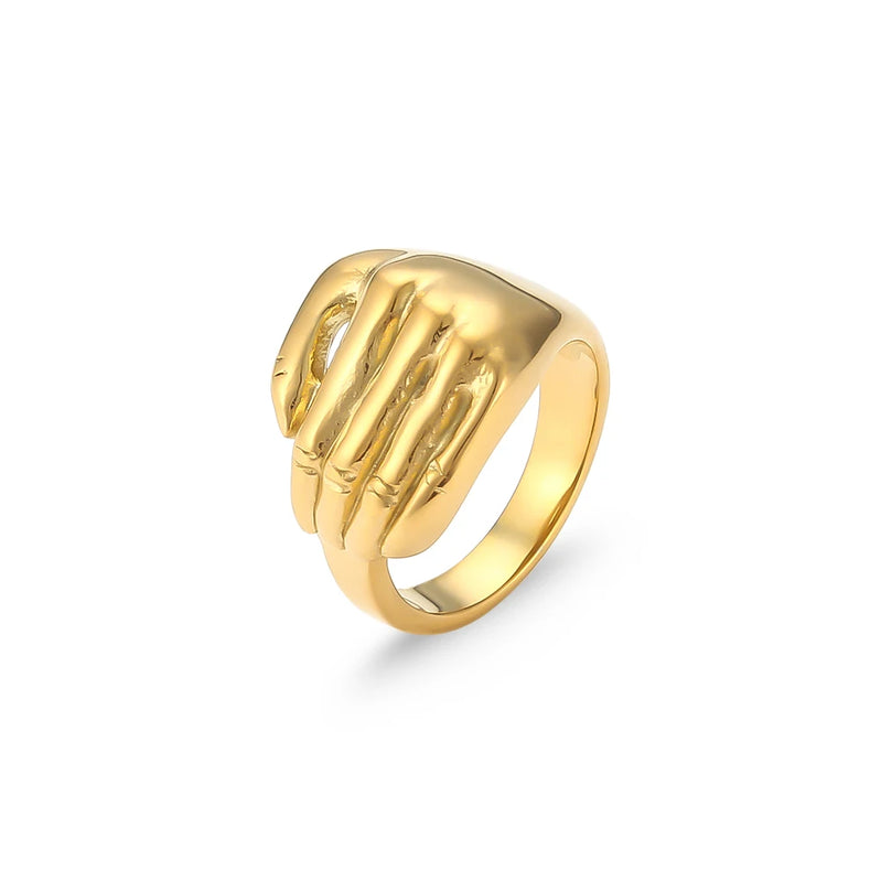 Hiphop Stainless Steel Gesture Rings Creative Jewelry Party Ring