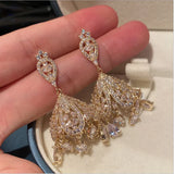 Hollow Lantern Earrings Exaggerated Retro Style