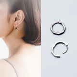 925 Silver Octagonal Short Earrings Fine Jewelry