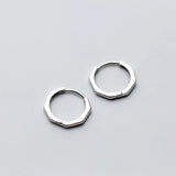 925 Silver Octagonal Short Earrings Fine Jewelry