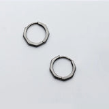 925 Silver Octagonal Short Earrings Fine Jewelry