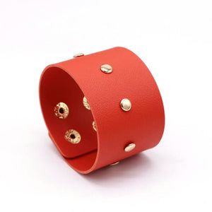 Punk Vintage Leather Bracelet Unisex Wide Big Bangle
