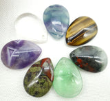 DIY Natural Gem Stone Quartz Crystal Tiger Eye Pendant 4pcs