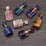 Natural Stone Perfume Bottle Pendant for Jewelry Making DIY