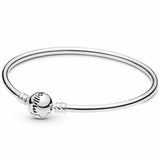 Women's 925 Silver Bead Bracelet Plata100% Charm DIY Bracelet