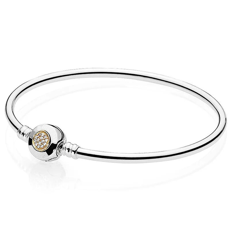 Women's 925 Silver Bead Bracelet Plata100% Charm DIY Bracelet