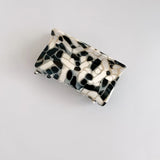 Acrylic Square Marble Leopard Hair Clips