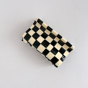 Acrylic Square Marble Leopard Hair Clips