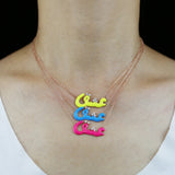 Rainbow Enamel Alphabet Necklace - Love Letter Jewelry