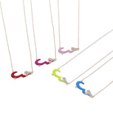 Rainbow Enamel Alphabet Necklace - Love Letter Jewelry