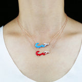 Rainbow Enamel Alphabet Necklace - Love Letter Jewelry