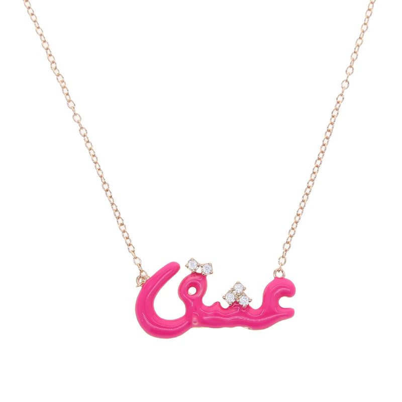 Rainbow Enamel Alphabet Necklace - Love Letter Jewelry