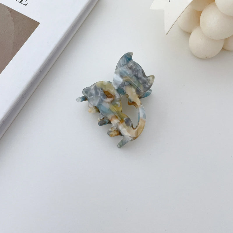 Colorful Plastic Hair Claw Cat Grip Clips For Girls