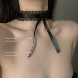 Charm Lace Bow Collarbone Chain Spring Necklace