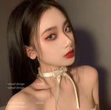 Charm Lace Bow Collarbone Chain Spring Necklace
