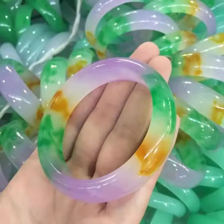 Hot Natural 100% Jade Bangles Three Quartz Jade Bracelet Jewelry