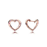 925 Sterling Silver Rose pan Earrings With Full Crystal