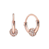 925 Sterling Silver Rose Earrings with Crystal for Women