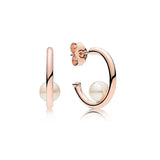 925 Sterling Silver Rose Earrings with Crystal for Women